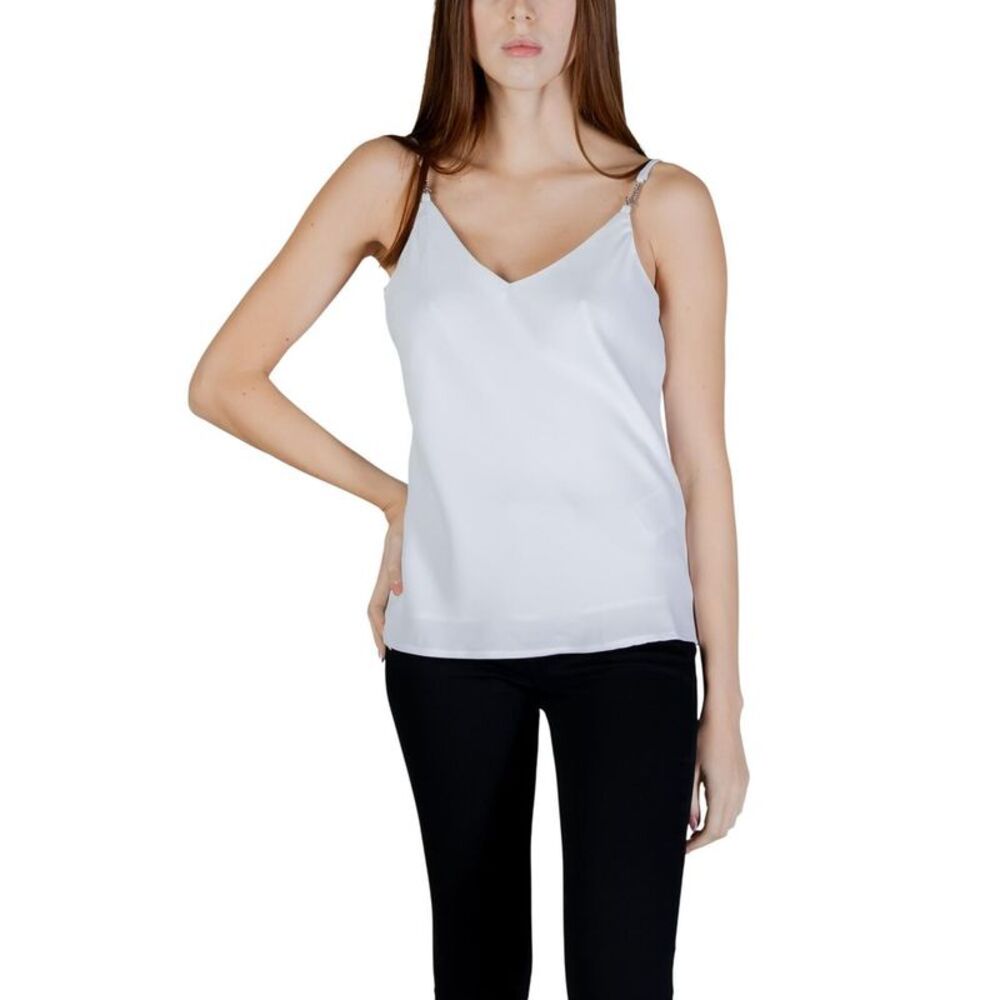 Guess White Polyester Tank Women's Tops